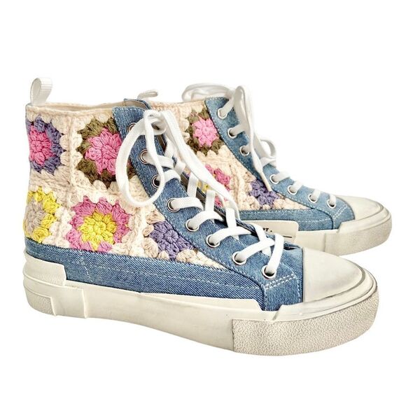 NEW Ash Goa Crochet Mid-Top Floral Sneakers in Size EU 37 / UK 4 / US 7 - Picture 4 of 15